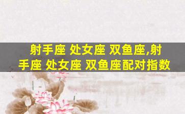 射手座 处女座 双鱼座,射手座 处女座 双鱼座配对指数